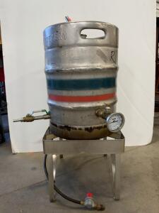 Keggle Brew Kettle System, 15.5 Gallon Stainless, Burner Stand & Thermometer, Ball Valves