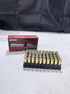 Ammo Inc Streak .45 Colt 250gr TMJ Visual Tracer Ammunition, 50 Rounds