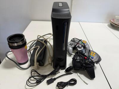 Xbox 360 Elite 120GB Console, HDMI, Power Supply, 2 N64 Controllers, Serial 203861R54900A5 **Powers On**