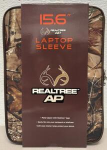 Realtree AP 15.6" Laptop Sleeve &ndash; Camo Pattern, Soft Interior, Metal Zipper