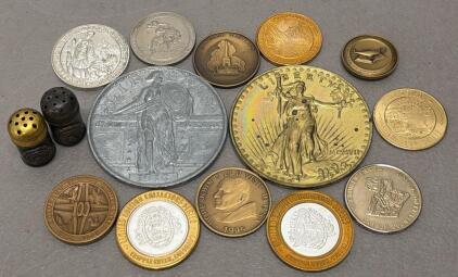 Mixed US Commemorative Tokens, Medals & 1926 Philadelphia Liberty Bell Shakers Lot &ndash; 16 Pieces