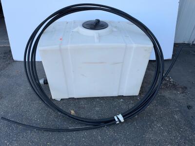 110-Gallon Rectangular Plastic Water Storage Tank with Fittings