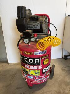 **Tested** Campbell Hausfeld 5 HP 20 Gallon Vertical Air Compressor WL610000AJ 125 PSI w/ Hose USA