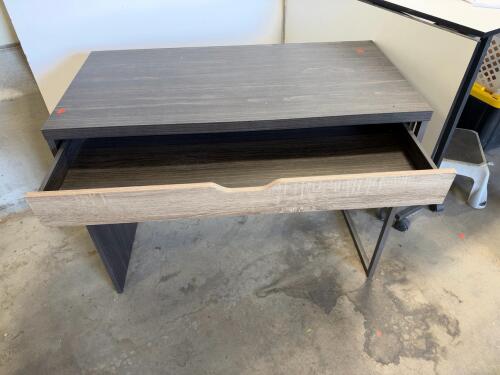 Modern Writing/Computer Desk with Metal Frame and Single Drawer