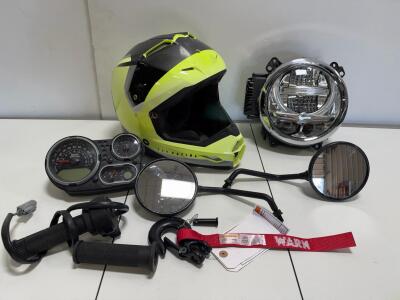 Fly Racing Kinetic Full-Face Motocross Helmet, Large, Hi-Vis Yellow/Black, DOT & ECE Approved, BMW LED light, Ducati Grips