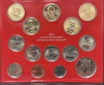 2011 United States Mint Uncirculated Coin Set Denver &mdash; 14 Coins, America the Beautiful, Presidential $1