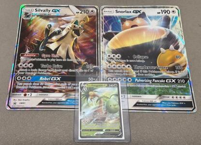 Snorlax GX SM05, Silvally GX SM91, Alolan Exeggutor V 005/078, Holo Pok&eacute;mon Cards Promo Lot