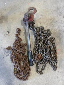 Ratcliff Manual Chain Lever Hoist, 1.5 Ton Capacity, 10 ft Lift, Serial No. 29670940