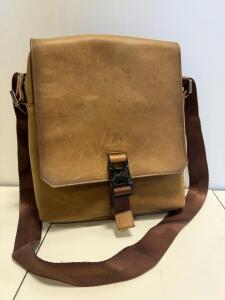 Origen Leather Messenger Bag, Tan/Brown, Distressed Leather, Adjustable Strap **Like New**