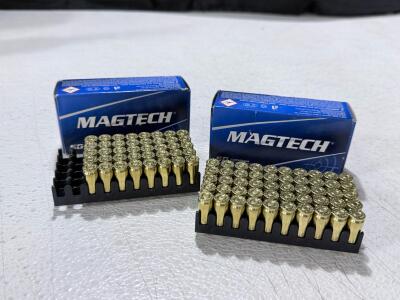Magtech 9mm Luger 124gr FMJ Brass Ammo, 100 Rounds, Lot CE0505 L-60021, Reloadable
