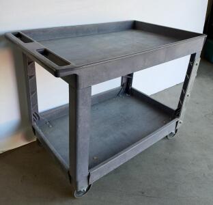 Heavy-Duty 2-Shelf Utility Cart, 500 lbs Capacity, 39"x24"x33", Gray, Molded Handles, Swivel Casters