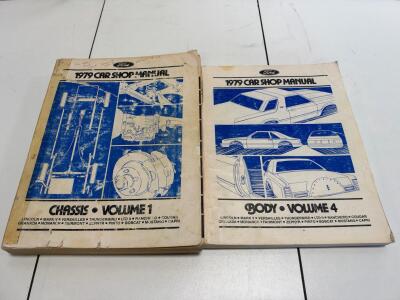 1979 Ford Car Shop Manual Set: Chassis Vol 1 & Body Vol 4, Covers Lincoln, Mustang, Thunderbird