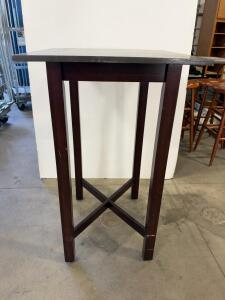 Square Bar Height Pub Table, 30"x30" Top, 42" Tall, Wood Frame, Dark Finish