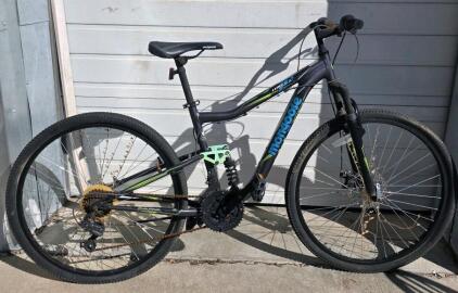 Mongoose Ledge 2.1 Full Suspension Mountain Bike, 27.5" Wheels, 21-Speed, Black/Blue