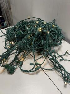(6) 50-Bulb LED Mini String Lights, 25ft Length, Warm White, Green Wire, Indoor/Outdoor Use