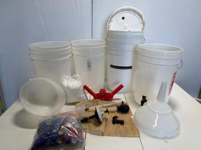 Homebrewing Fermentation Kit, 5 x 6-Gallon Buckets, Funnels, Capper, Hydrometer