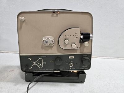 POWERS ON Kodak Brownie 500 Model C 8mm Film Projector with f/1.6 Lens, 500W Lamp, Auto-Threading