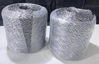 (2) 3-Strand Twisted Polypropylene Rope, 3/16" Diameter, 600' Length, White with Black Tracer