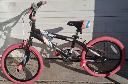 Kent Sparkles 18" Girls' BMX/Freestyle Bike, Black/Pink, Single-Speed, Steel Frame