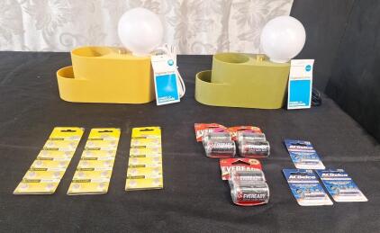 (2) LED Organizer Lamps, (3) 10-Packs Of 1.5V AG3 Alkaline Button Cell Batteries, (3) 2-Packs Of Eveready 1.5V C-Cell Batteries & (3) ACDelco 12V A23 Super Alkaline Batteries