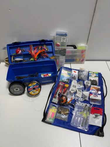 Tackle Lot: Flambeau Box, Roddy Reel, Seaguar/Zebco Line, Lures & Terminal Tackle