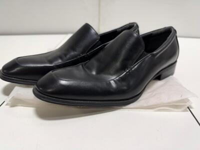 ALENI Men's Black Leather Slip-On Dress Shoes, Formal Style, Gently Worn, Size 9.5 Mens