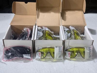 Willson Safety Glasses, 12 Pair, Yellow & Smoke Lenses, Polycarbonate, Factory Sealed