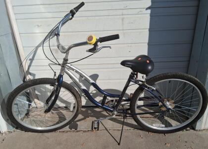 Schwinn Jaguar Cruiser Bicycle, 7-Speed, 26" Wheels, Steel Frame, Silver/Navy