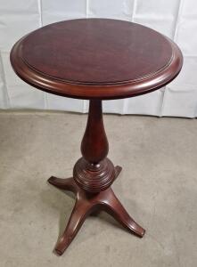 (1) Bombay Company Cherry Wood Pedestal Table,