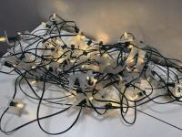 Large bundle: Commercial Outdoor C9 Christmas String Lights, 25 Clear Bulbs, Clips Included, Green Wire, Tested
