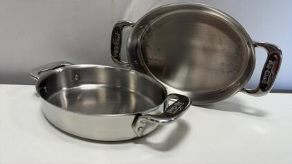 All-Clad D3 Tri-Ply Stainless 0.75qt Oval Au Gratin Pans, Set of 2, USA Made, Oven & Induction Safe