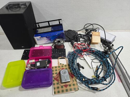 LG Subwoofer, HDMI & USB Cables, LED Panel, SSD, Keyboard, Wire, Accessories Electronics Lot