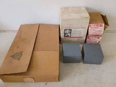 Midwest P-54-5 50A 120/240V Power Outlet Box & Honeywell D80B 1003 Vent Damper, NOS USA