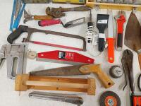 Mixed Hand Tools Lot - Wrenches, Saws, Bits, Organizers, 40+ Pieces, Some Craftsman, Forstner Set - 3