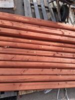 Pressure-Treated, Fence Posts, 8ft Length, Reddish Stain - 3