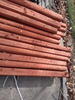Pressure-Treated, Fence Posts, 8ft Length, Reddish Stain - 4