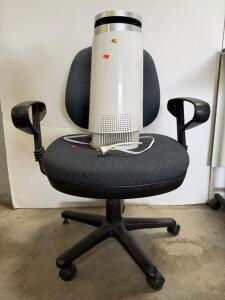 Cool-Living CL-6070A Air Purifier, True HEPA, Negative Ion, Touch Controls, 120V, 170sqft Coverage and office chair
