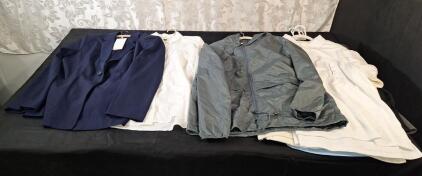 (1) Men's Dress Jacket & Trouser Set, Large, (1) Men's Dress Shirt, Large, (1) Men's Windbreaker, Large & (5) Assorted Men's Casual Shirts, Large