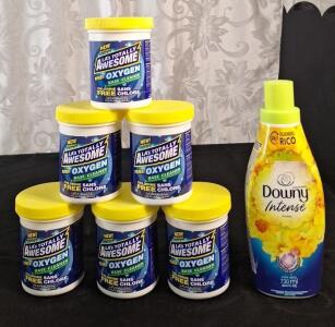 (6) 15-Oz Jars Of LA's Totally Awesome Power Oxygen Base Cleaner & (1) 24-Oz Bottle Of Fabric Softener
