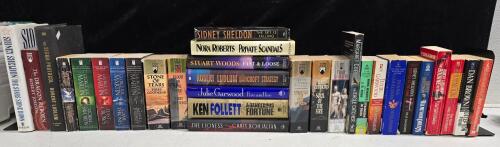 Large Mixed Fiction Book Lot George R.R. Martin, Terry Goodkind, Sheldon, Ludlum, 34 Vols
