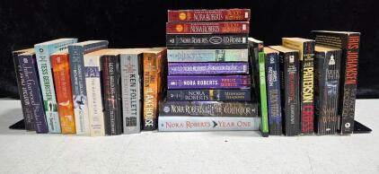 Large Lot 27 Books Nora Roberts, James Patterson, Thrillers, Romance, Fantasy Mixed Format