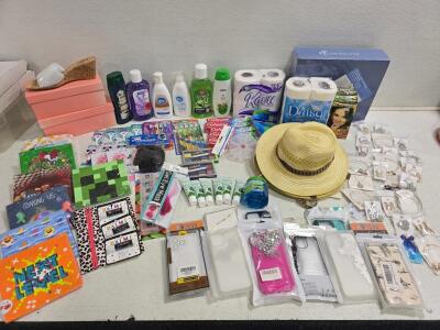 Large Mixed Lot Personal Care, Toiletries, Cell Accessories, Jewelry, Shoes, Household Items