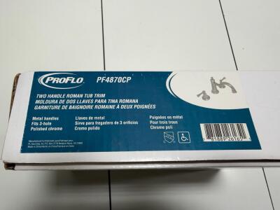 ProFlo PF4870CP Two Handle Roman Tub Faucet Trim, Polished Chrome Finish, 7.5 GPM Flow Rate