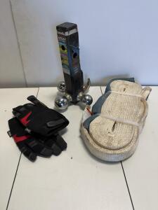 Tri-Ball Trailer Hitch w/Hook, 20ft Recovery Strap, Jeep Gloves, 10,000lb Max Tow, Kit