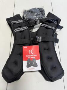 Zelus Classic X-Shaped Weighted Vest, Adjustable Buckle Straps, 6&ndash;30 lbs, Black with Reflective Stripes