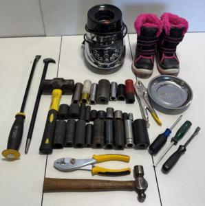 Mixed Mechanics Hand Tool Lot, 1/2" & 3/8" Drive Sockets, Husky SK AmPro, Hammers & Pliers, 38+ PCs