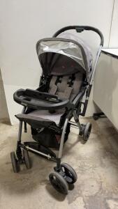 Jeep by Delta Children Single Stroller, Grey, 5-Point Harness, Cup Holders, Storage Basket