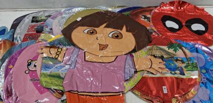 Large Licensed Cartoon Foil Balloon Lot&mdash;Dora, Cars, Powerpuff, Blue&rsquo;s Clues, ~10+ Assorted Designs