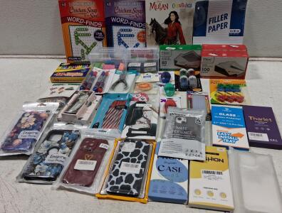 School & Office Supplies with Smartphone Accessories &ndash; Over 30 Items