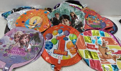 Assorted Licensed Character Balloons &ndash; Frozen, Harry Potter, Scooby-Doo, 1st Birthday
